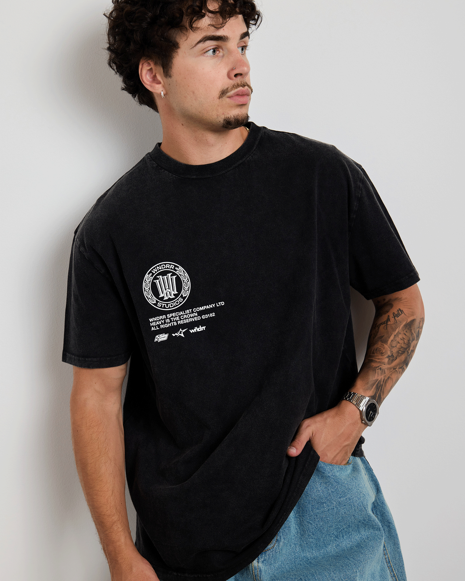 VELOCITY BOX FIT TEE - WASHED BLACK