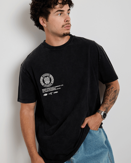 VELOCITY BOX FIT TEE - WASHED BLACK