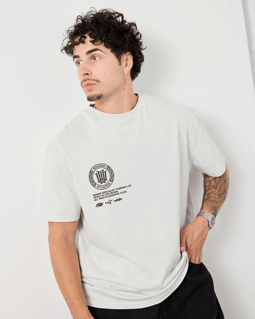 VELOCITY BOX FIT TEE - WASHED OYSTER