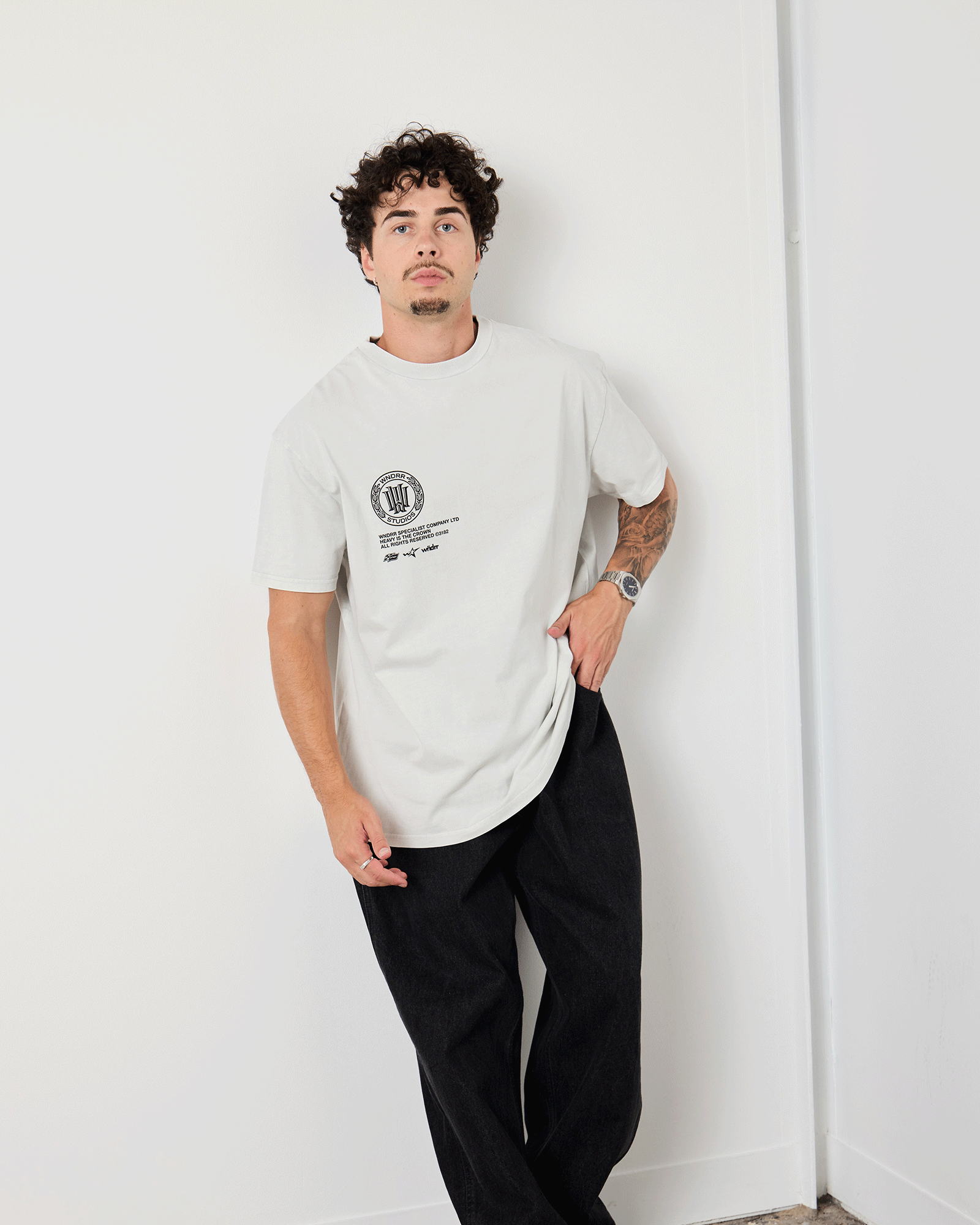 VELOCITY BOX FIT TEE - WASHED OYSTER