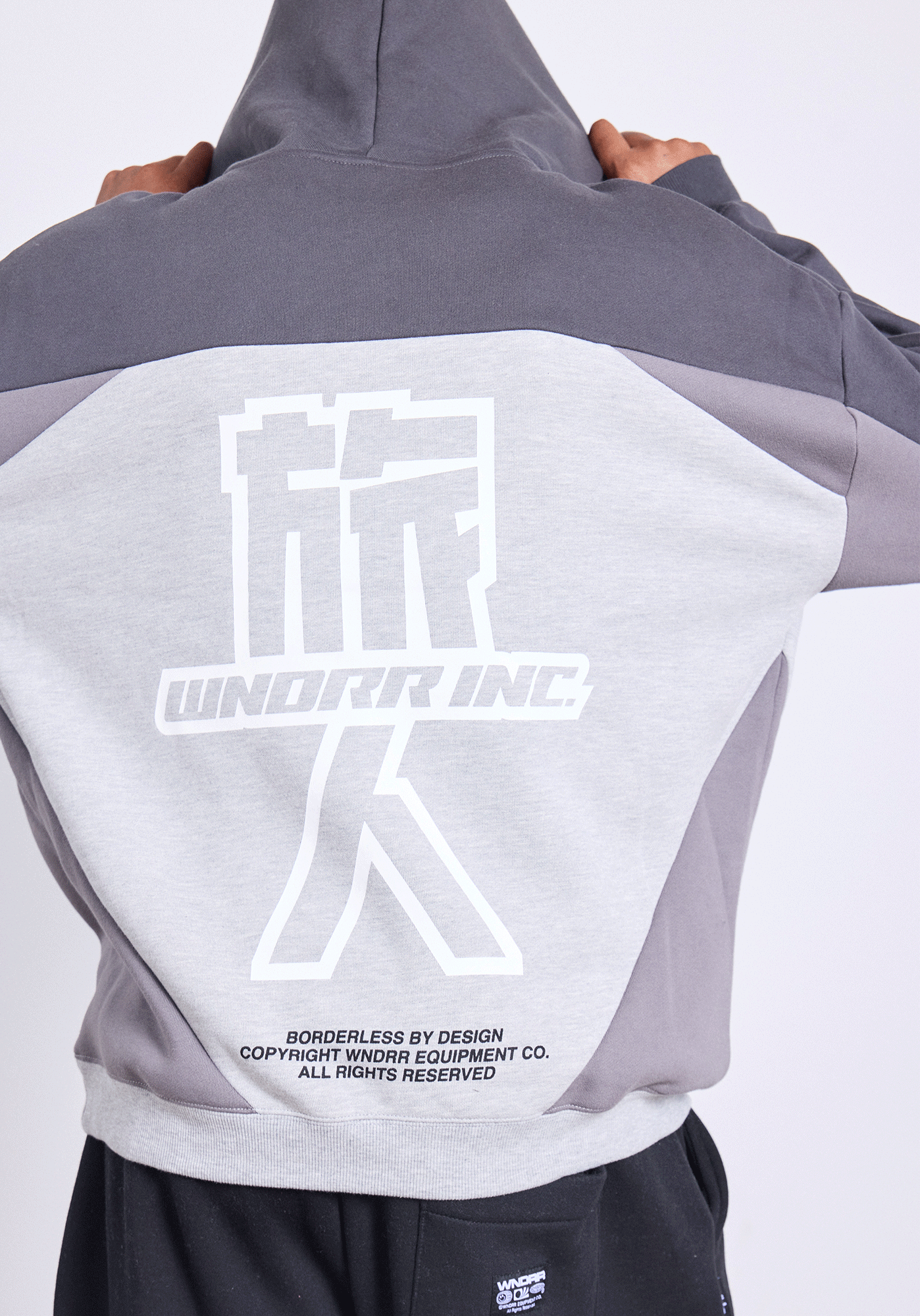 SHOJI PANEL HOOD SWEAT - GREY MARLE
