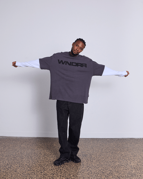 MOTIF LAYERED L/S TEE - CHARCOAL