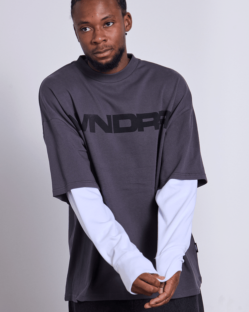 MOTIF LAYERED L/S TEE - CHARCOAL