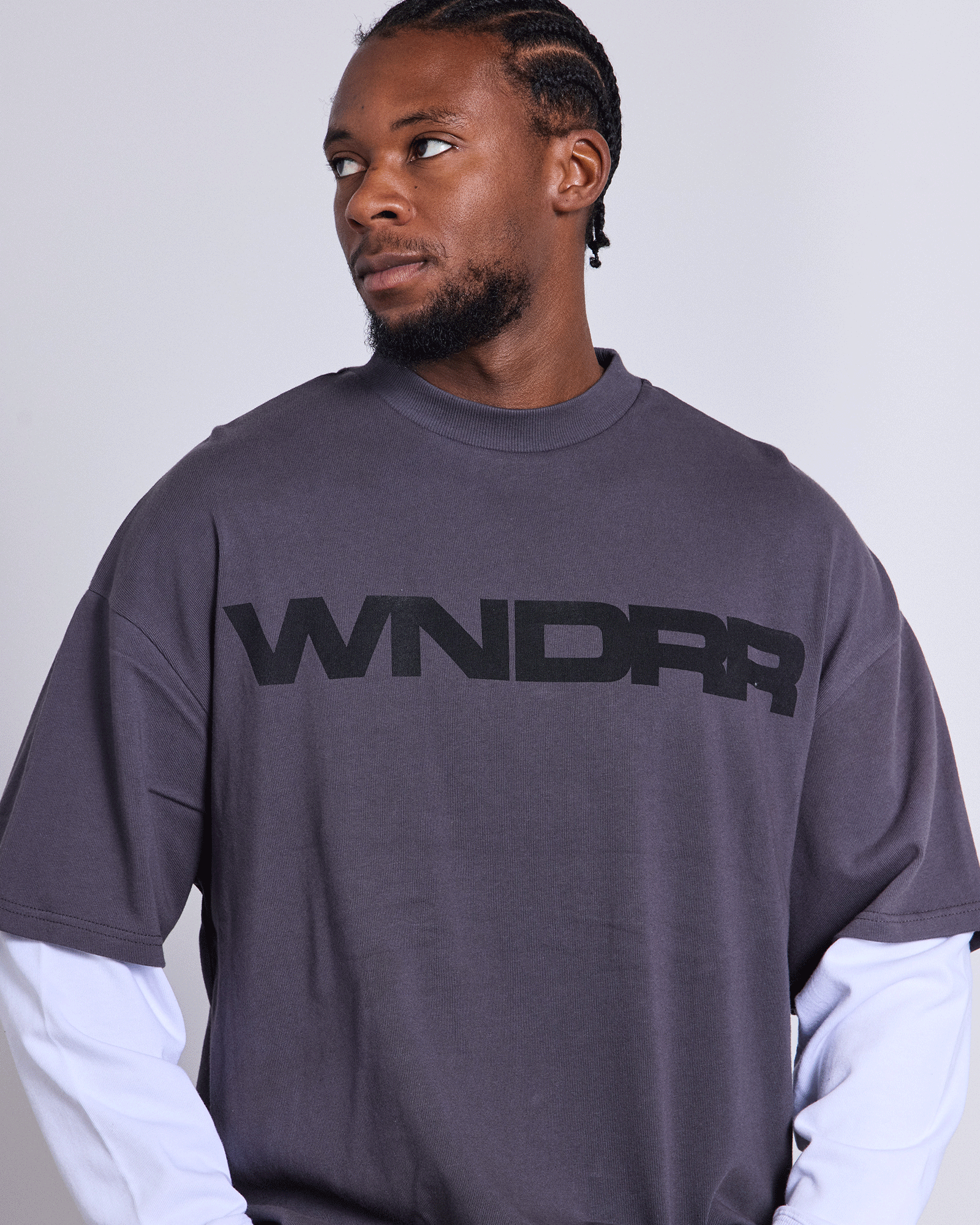 MOTIF LAYERED L/S TEE - CHARCOAL