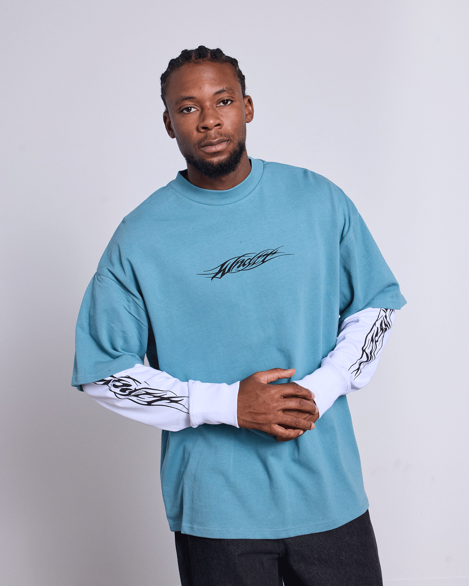 REAPER LAYERED L/S TEE - DUSK BLUE