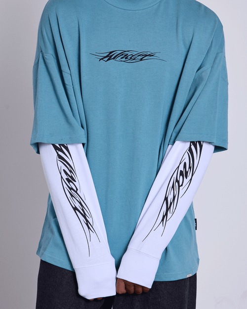 REAPER LAYERED  L/S TEE - DUSK BLUE