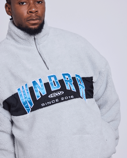 HASHI 1/4 ZIP SHERPA FLEECE - OYSTER