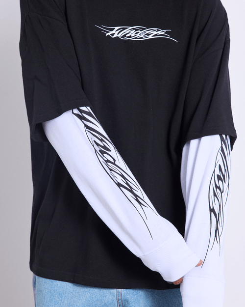 REAPER LAYERED  L/S TEE - BLACK