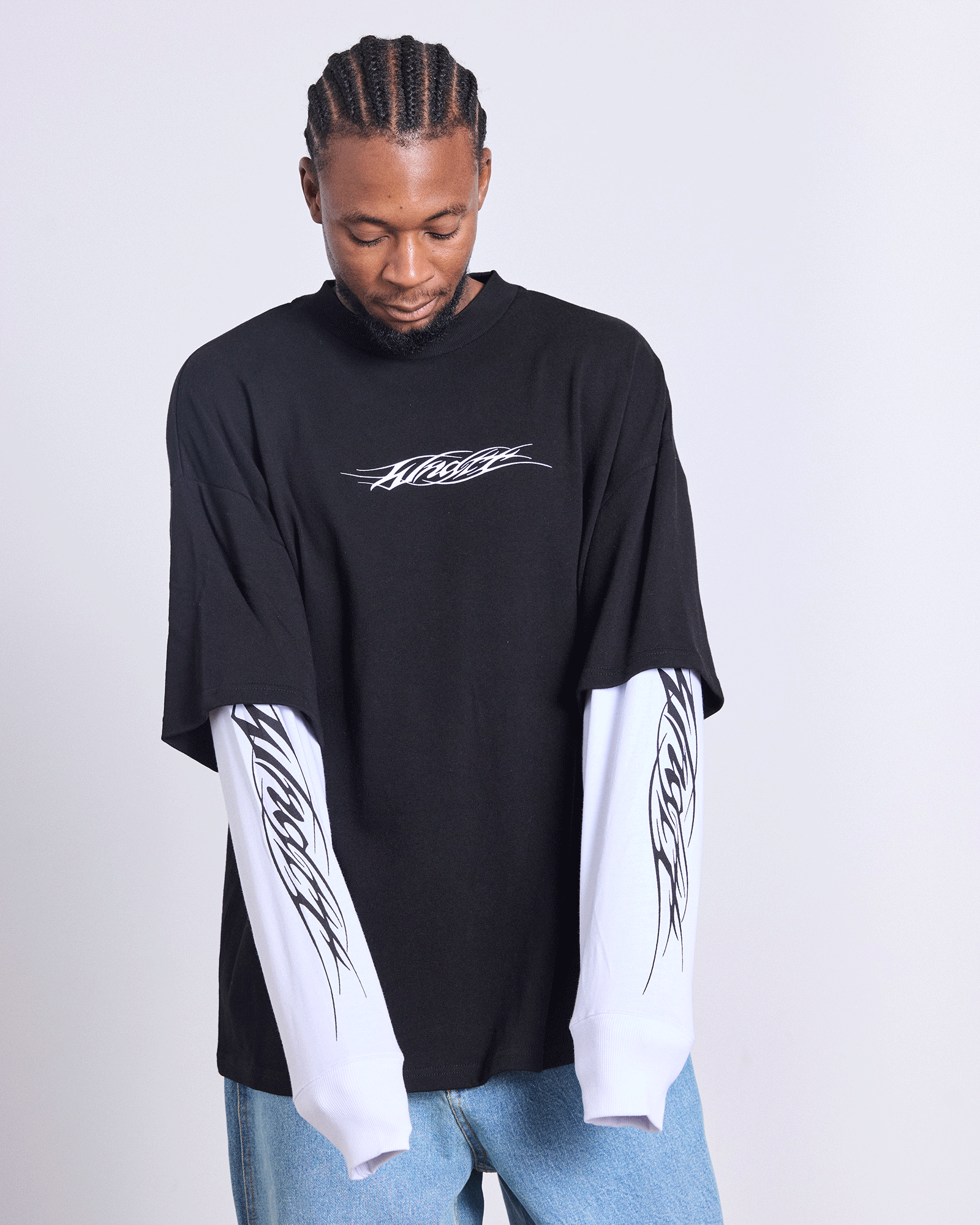 REAPER LAYERED  L/S TEE - BLACK