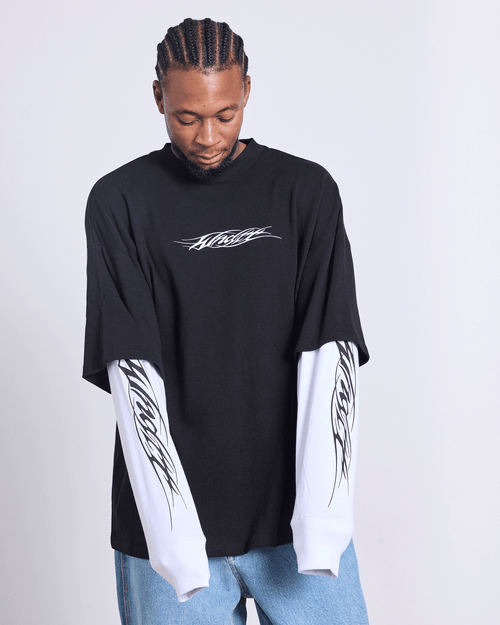 REAPER LAYERED  L/S TEE - BLACK