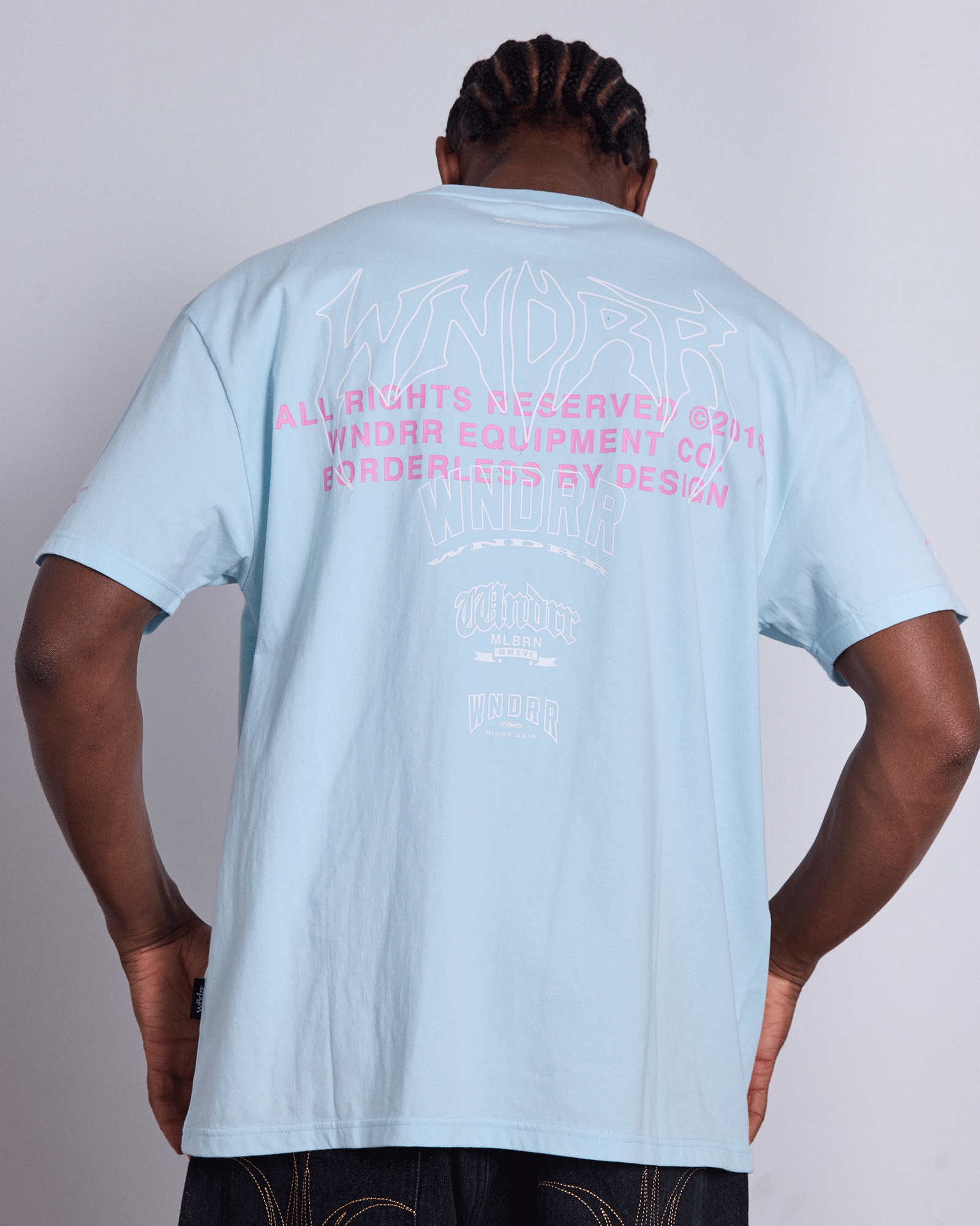 OVERPOWER BOX FIT TEE - BABY BLUE