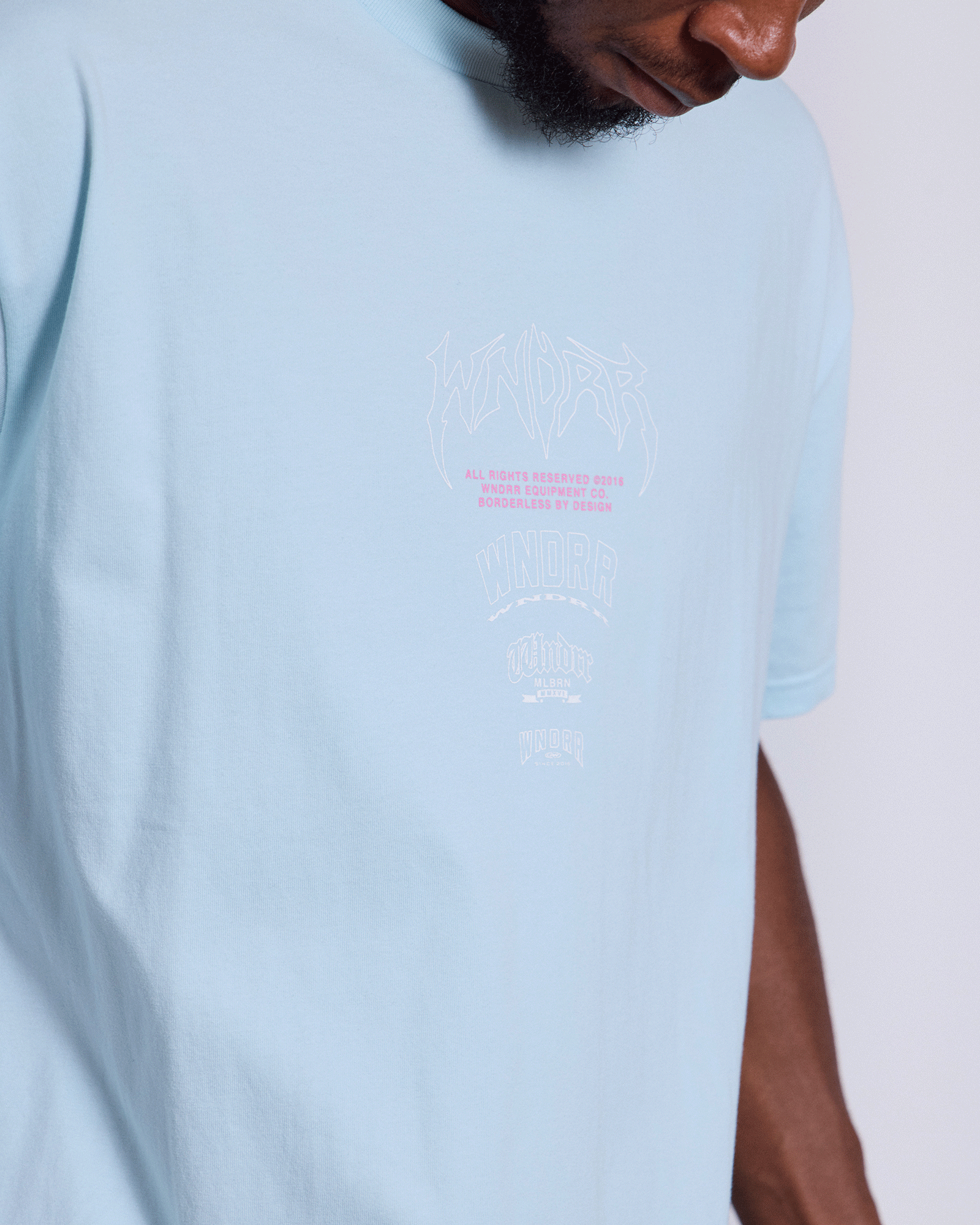 OVERPOWER BOX FIT TEE - BABY BLUE