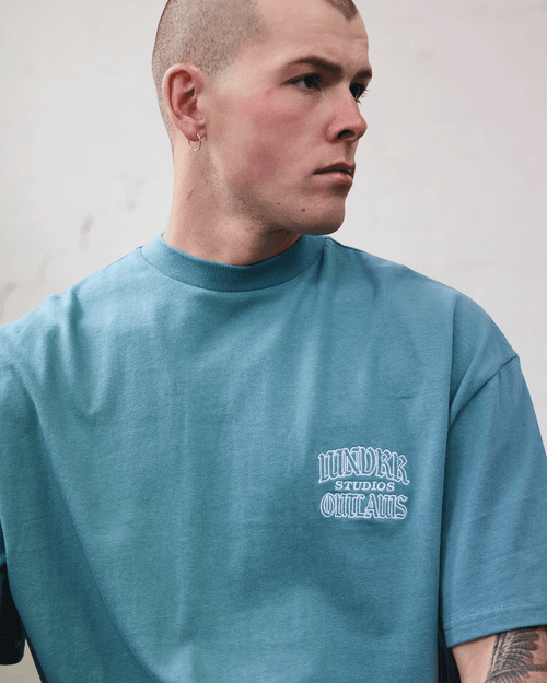 OUTLAWS HEAVY WEIGHT TEE - DUSK BLUE