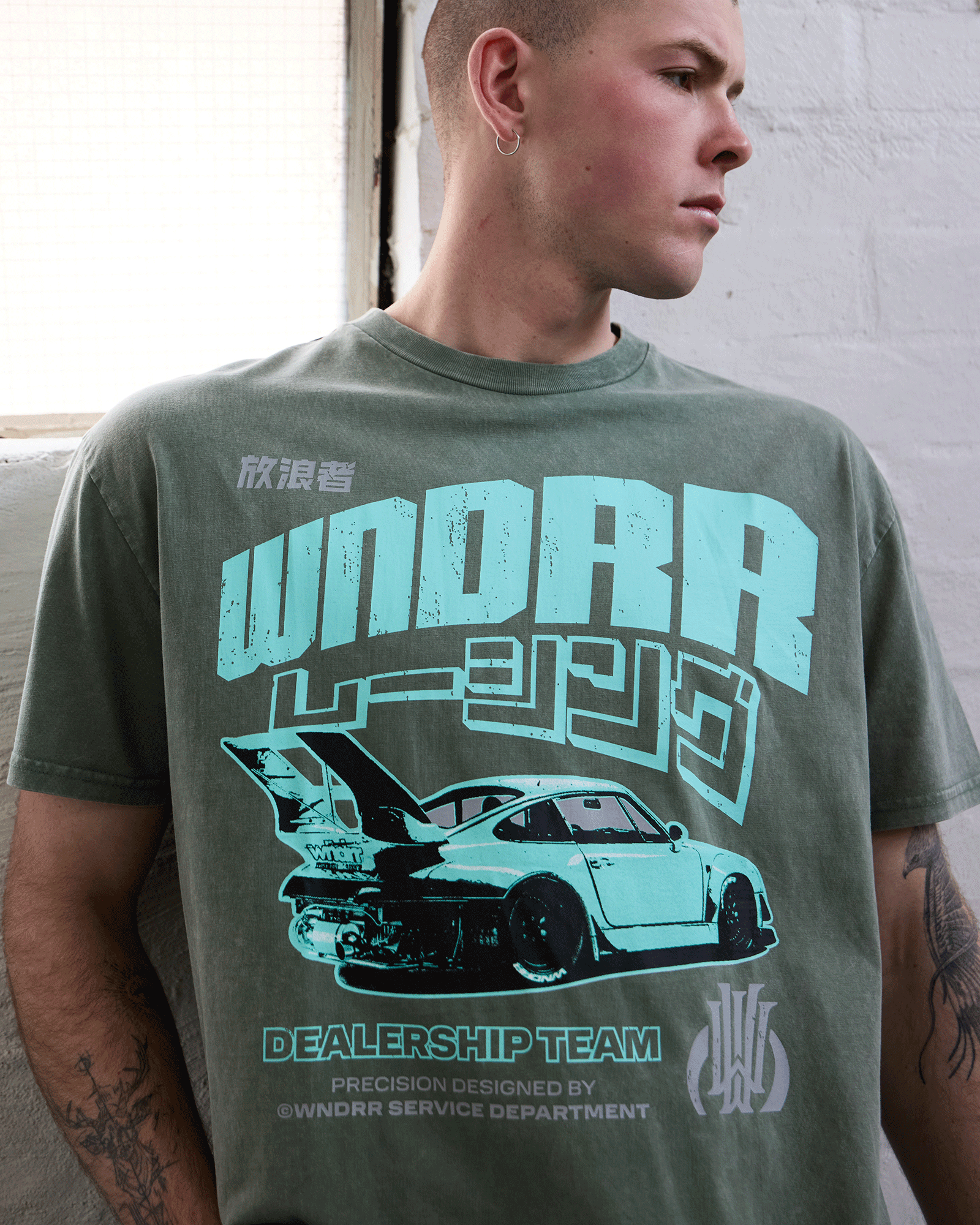 TORQUE BOX FIT TEE - WASHED GREEN