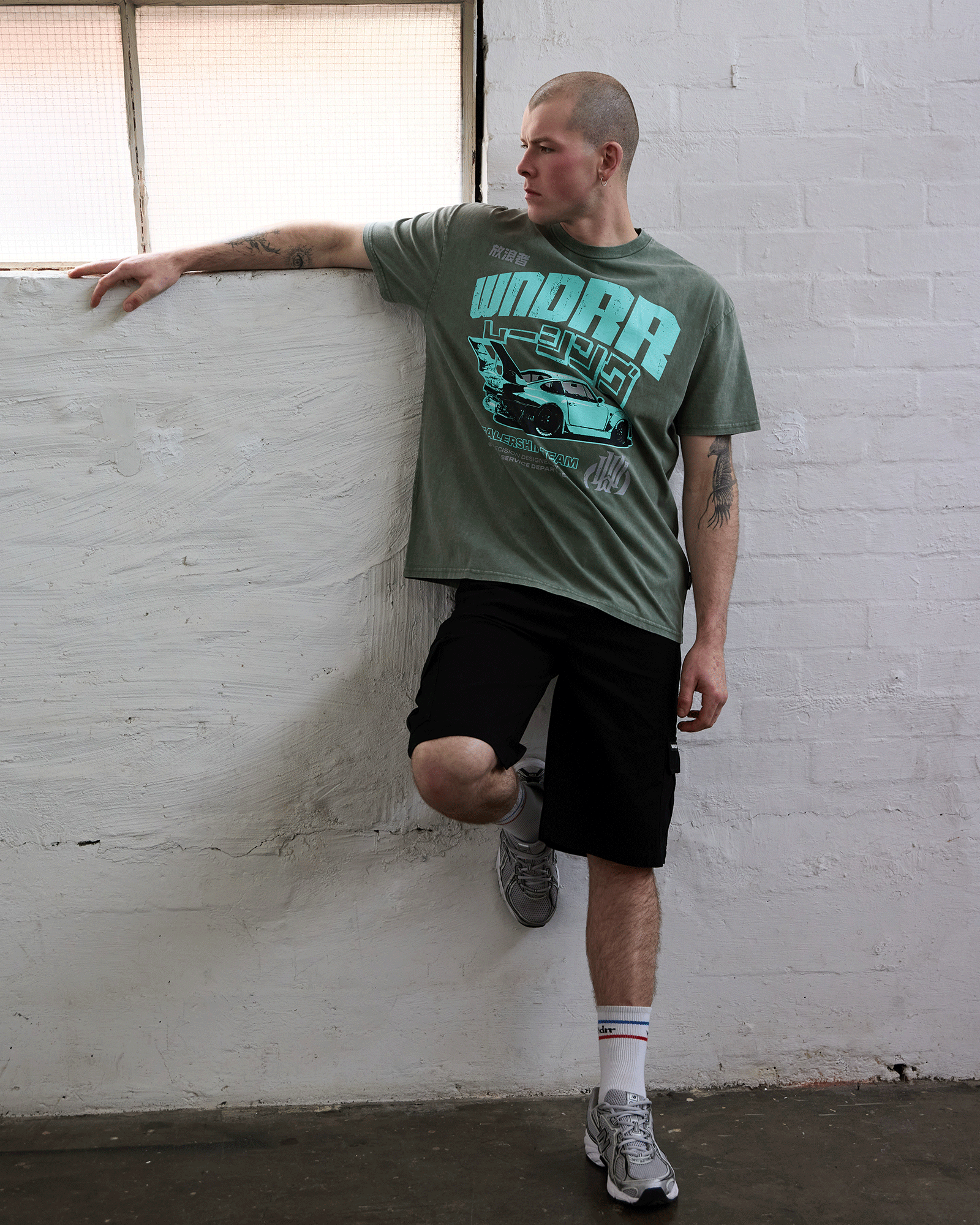 TORQUE BOX FIT TEE - WASHED GREEN