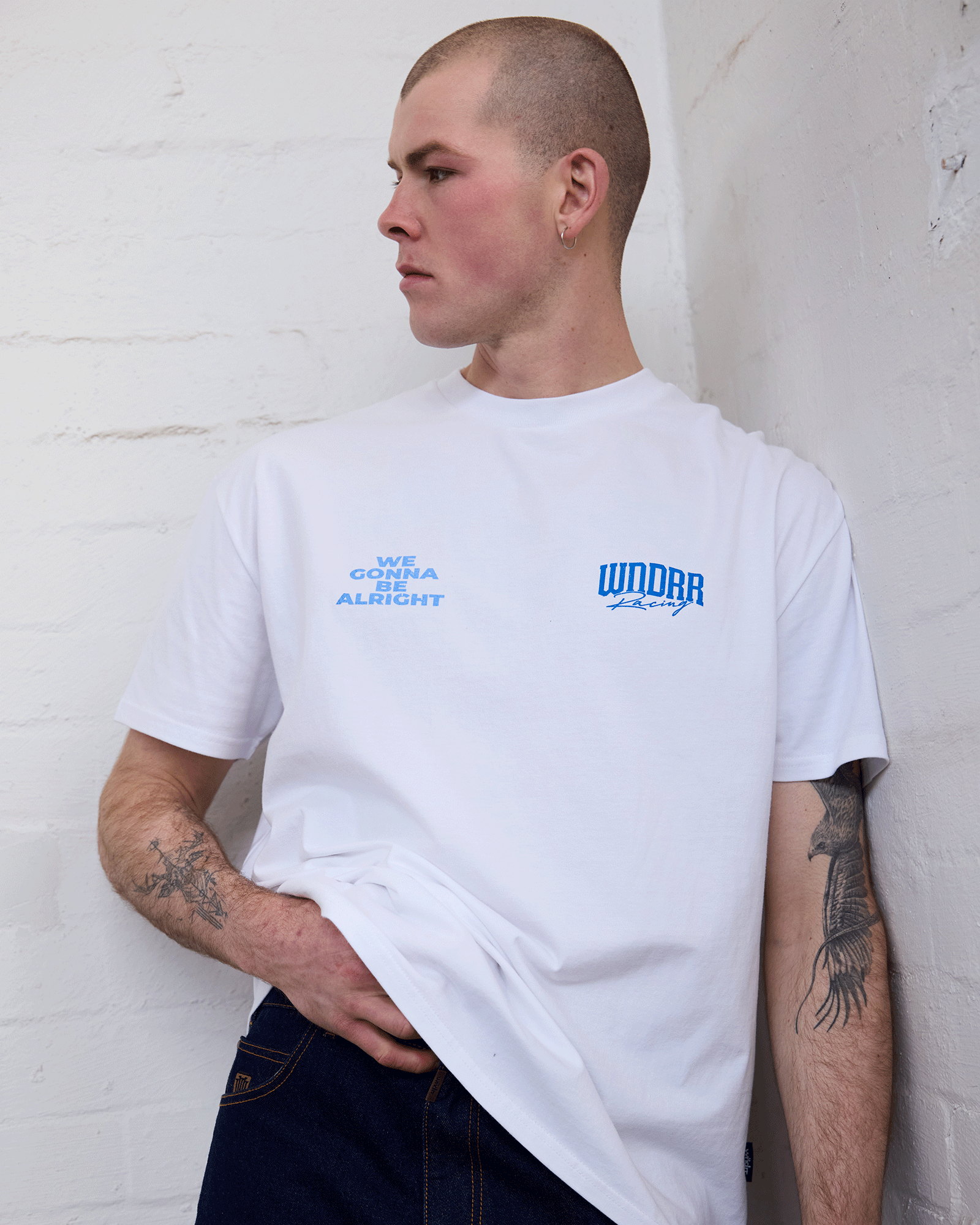 SWERVE BOX FIT TEE - WHITE