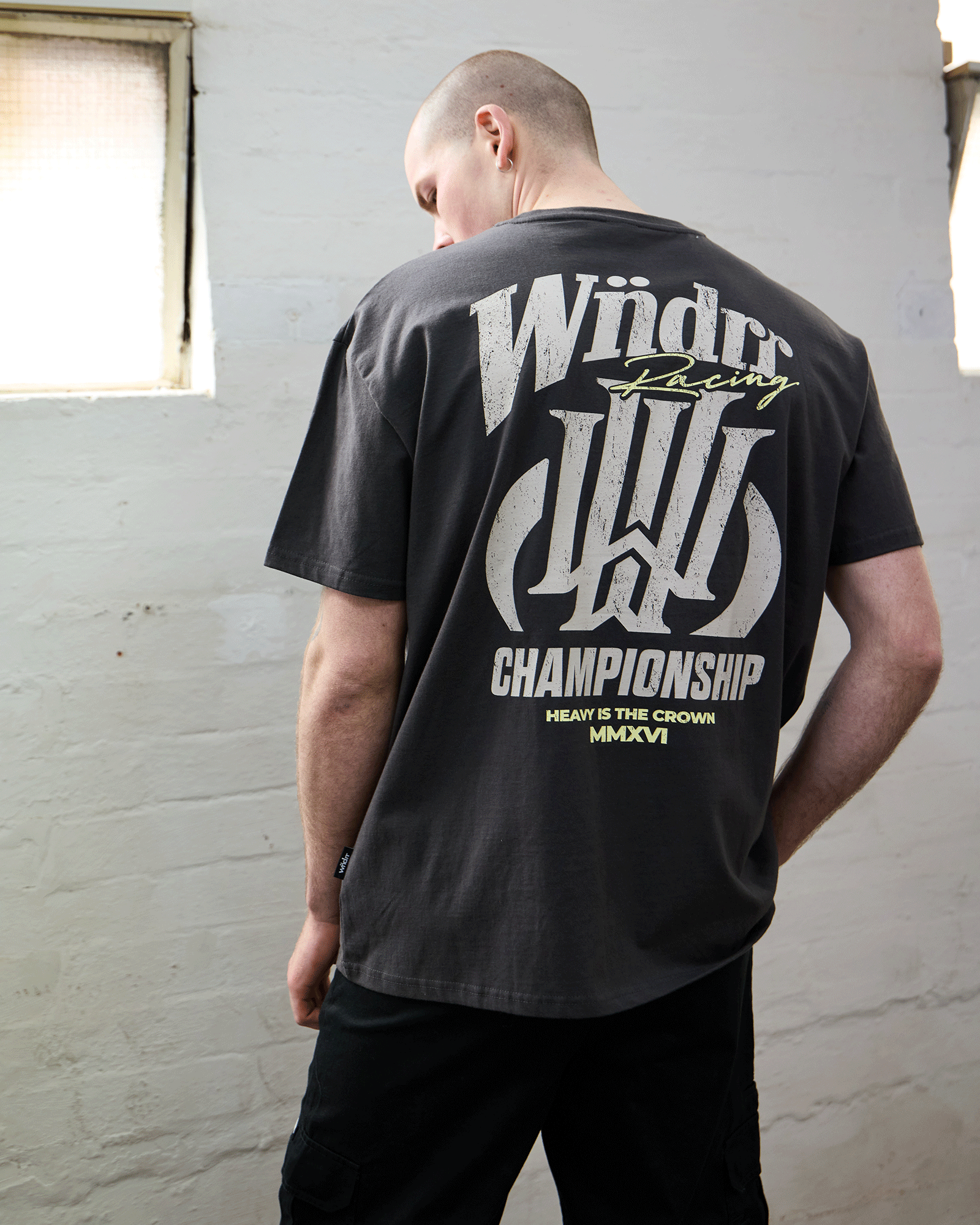 SKYLINE BOX FIT TEE - FADED BLACK