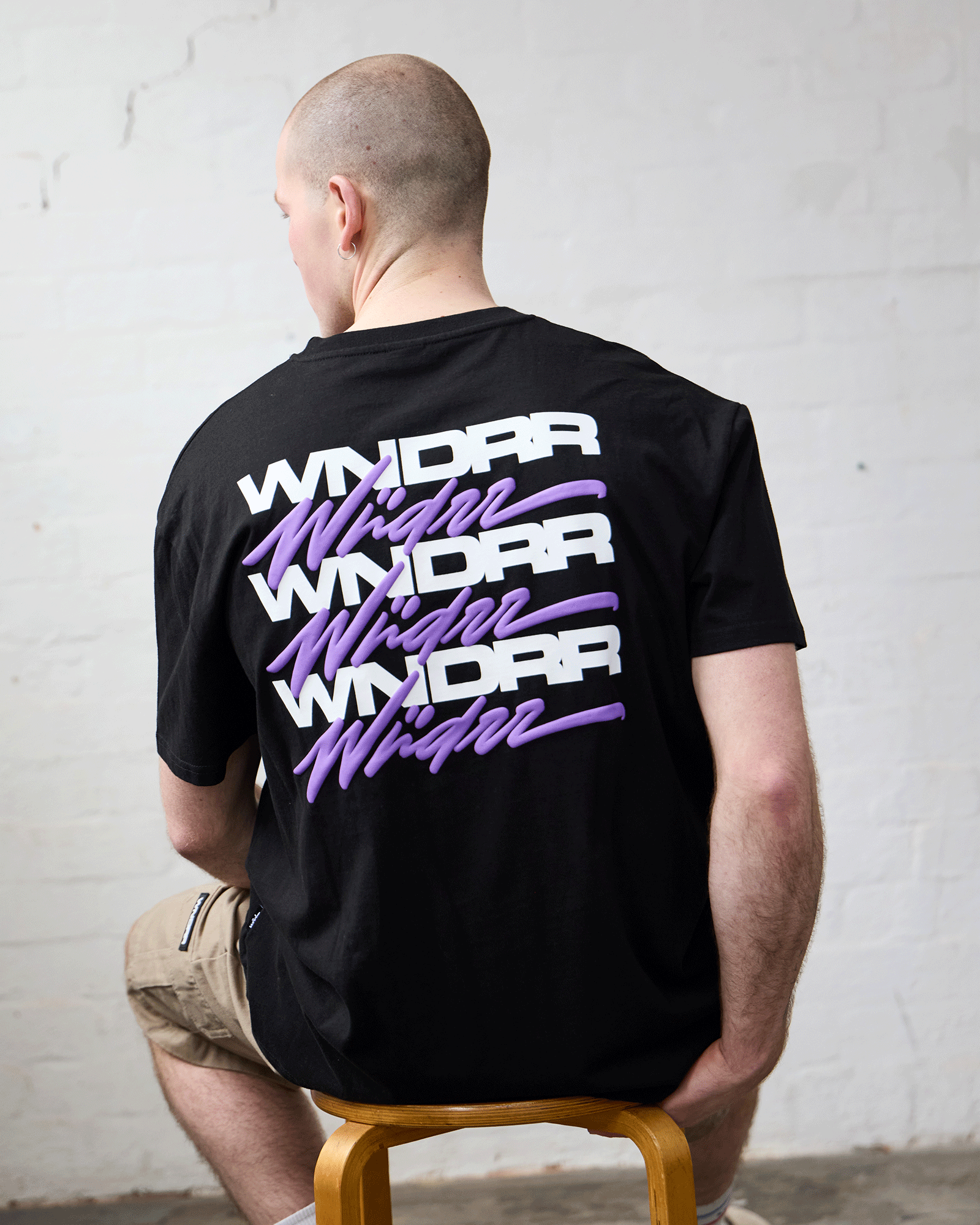 HEXED BOX FIT TEE - BLACK