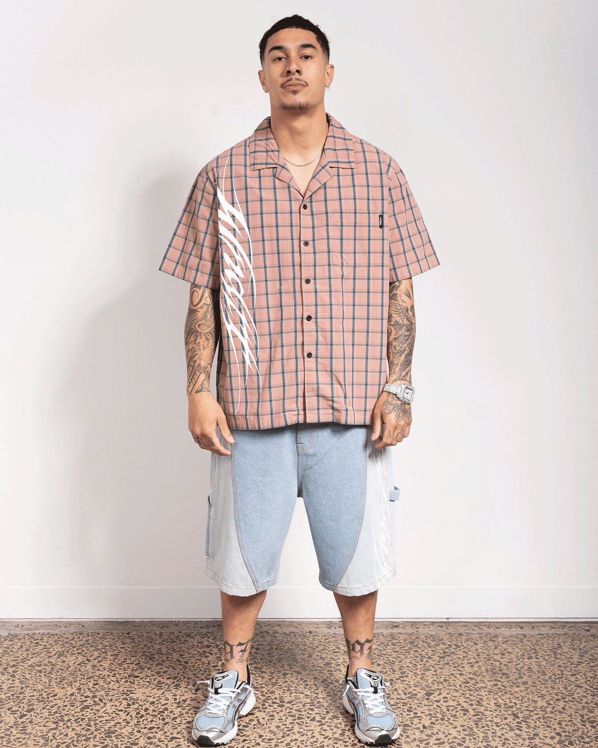 REAPER CHECK S/S SHIRT - CORAL