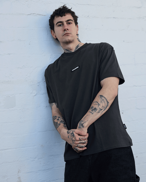 HEX BOX FIT TEE - FADED BLACK