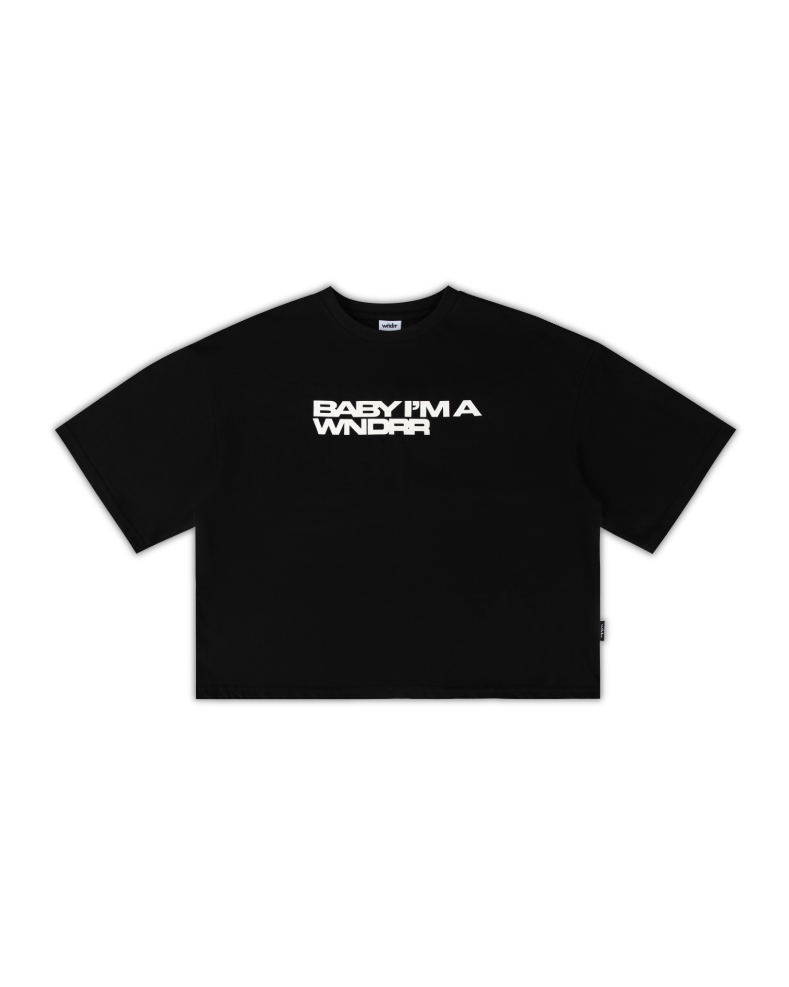 WOMENS BABY CROPPED FIT TEE - BLACK