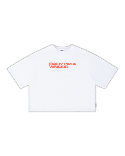 BABY CROPPED FIT TEE - WHITE