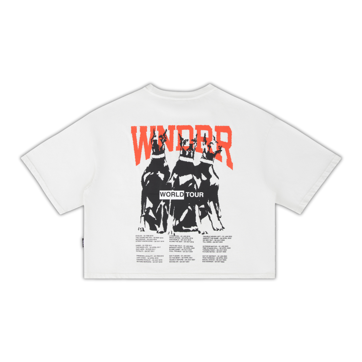 WOMENS WORLD TOUR CROPPED FIT TEE - WASHED WHITE