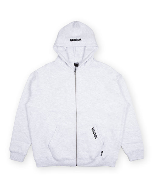 HALO ZIP HOOD SWEAT - WHITE MARLE