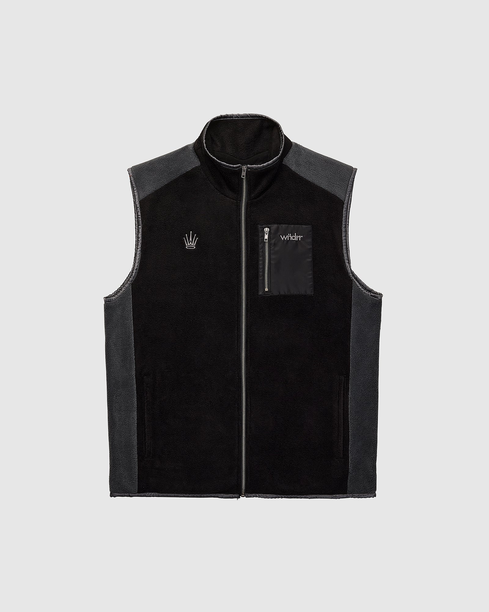 ACCENT POLAR FLEECE VEST - BLACK/GREY