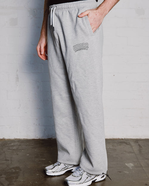BANNER STRAIGHT TRACKPANT - GREY MARLE