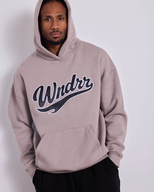 BRUSHBACK HOOD SWEAT - MOON GREY