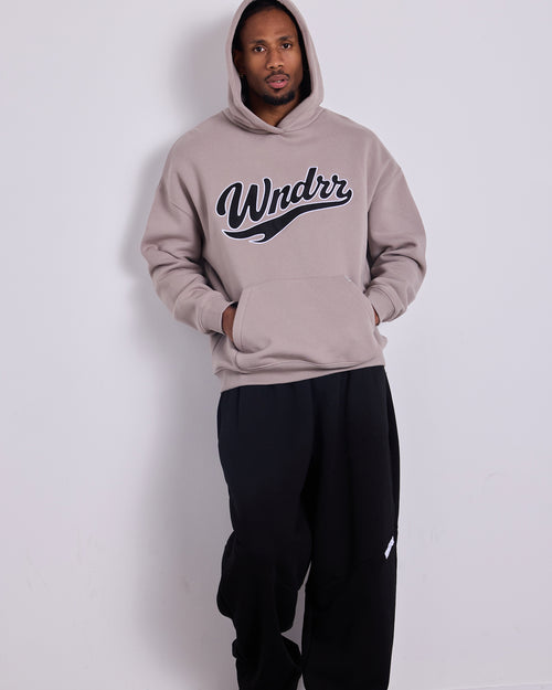 BRUSHBACK HOOD SWEAT - MOON GREY