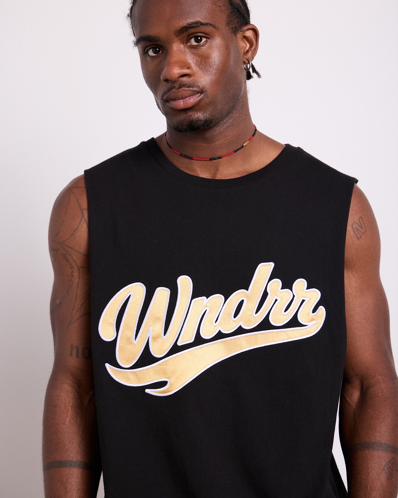 BRUSHBACK MUSCLE TOP - BLACK