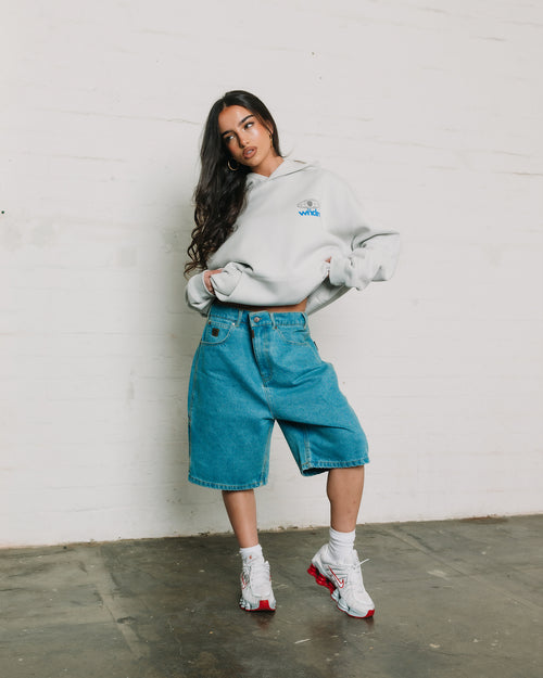 BOOSTER DENIM SHORT - WASHED BLUE