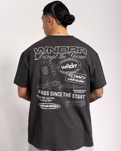 FACTION BOX FIT TEE - FADED BLACK