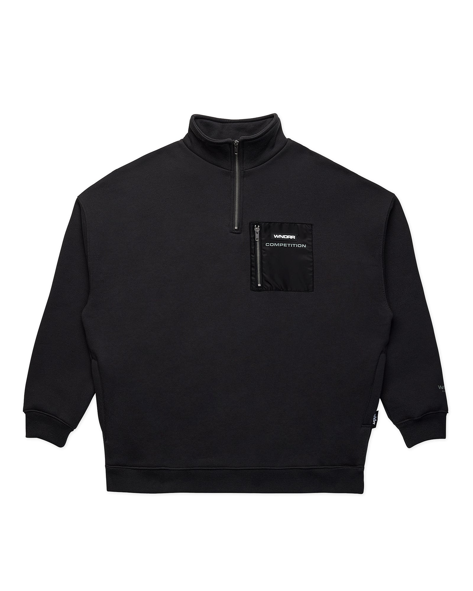 FREQUENCY PANEL 1/4 ZIP SWEAT - FADED BLACK