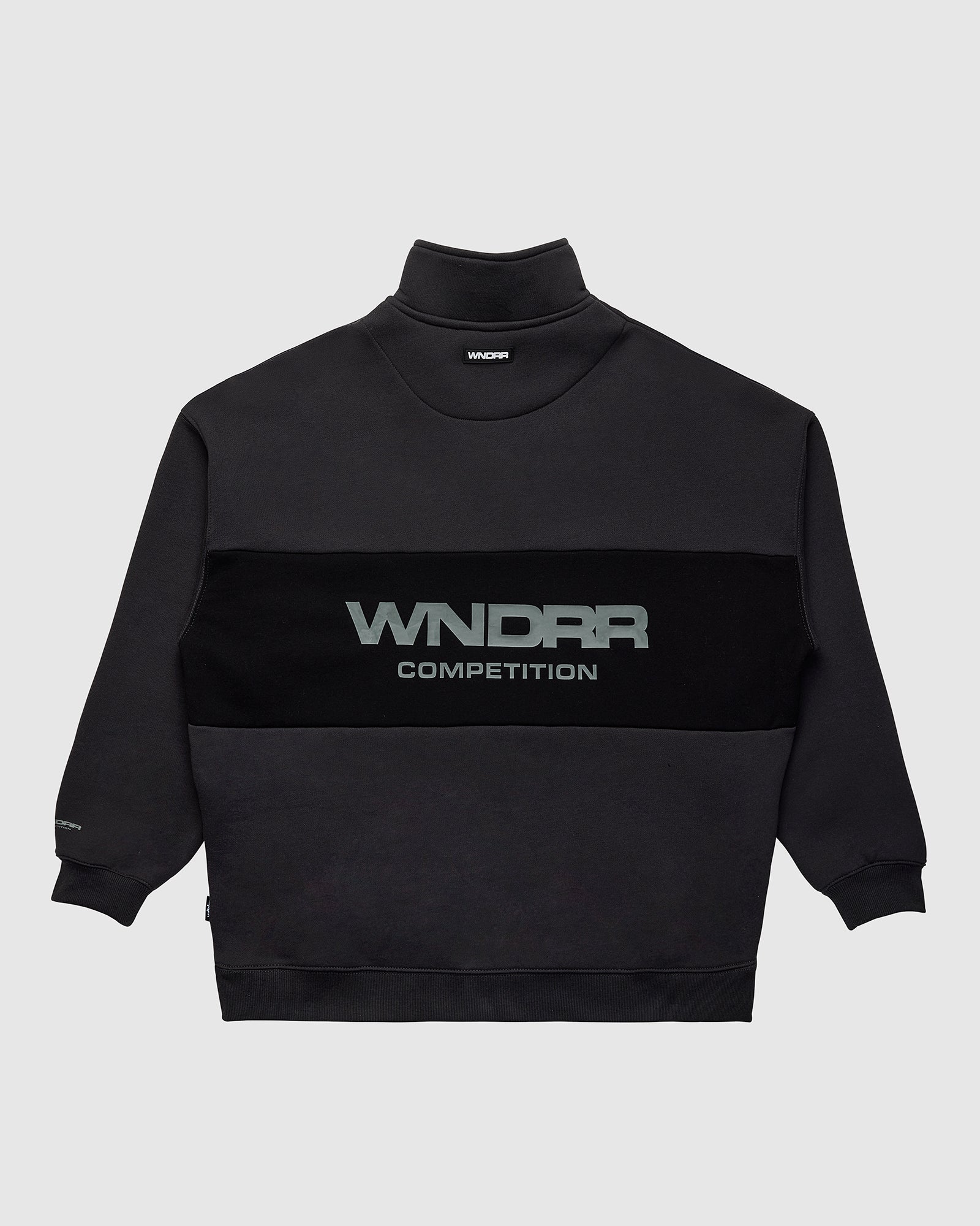 FREQUENCY PANEL 1/4 ZIP SWEAT - FADED BLACK