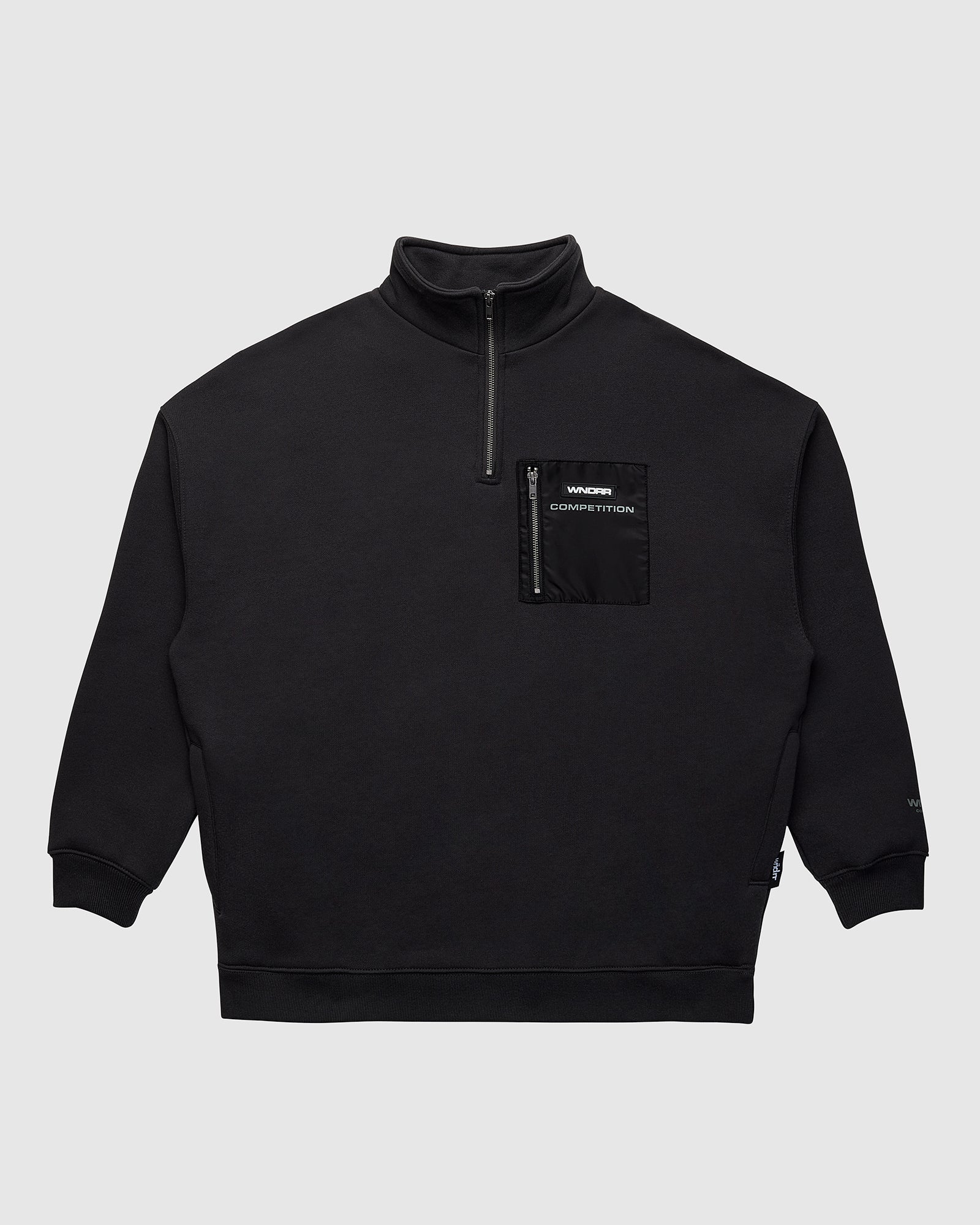 FREQUENCY PANEL 1/4 ZIP SWEAT - FADED BLACK