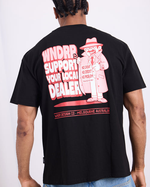 LOCAL BOX FIT TEE - BLACK/RED