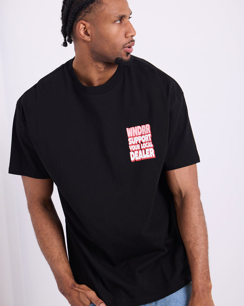 LOCAL BOX FIT TEE - BLACK/RED