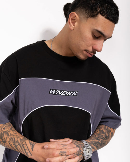 PALADIN PANEL BOX FIT TEE - BLACK/BLUE