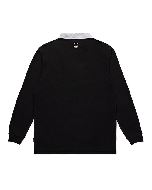 REGAL PANEL RUGBY POLO - BLACK