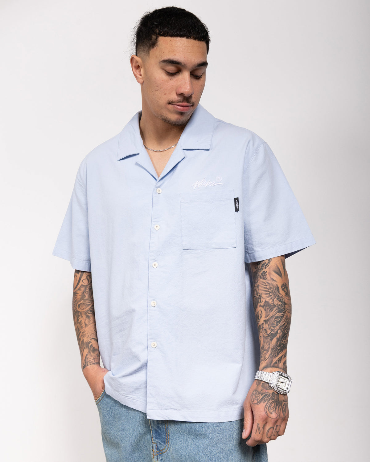 SCRIPT S/S SHIRT - BALLARD BLUE
