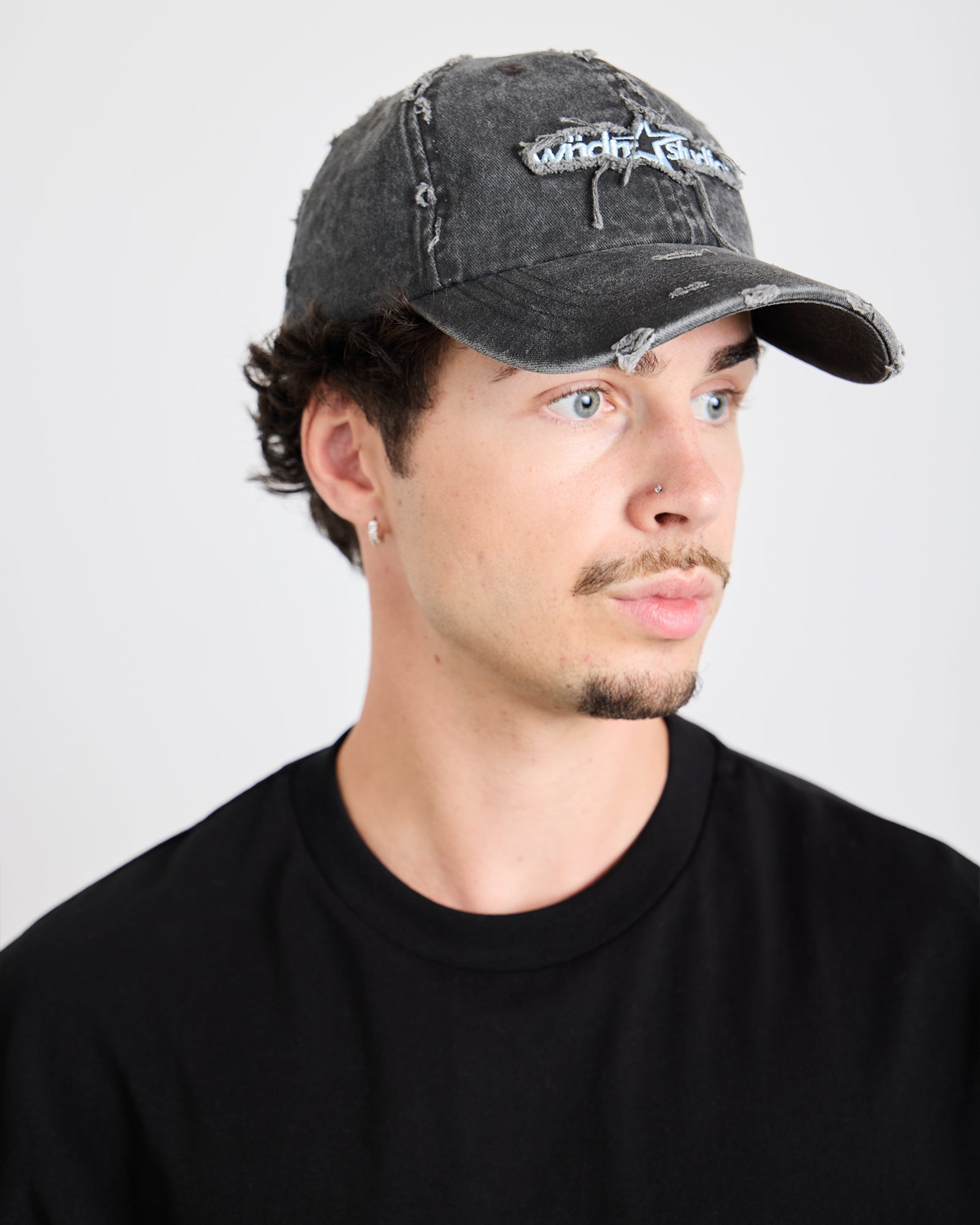 STXR DISTRESSED CAP - WASHED BLACK