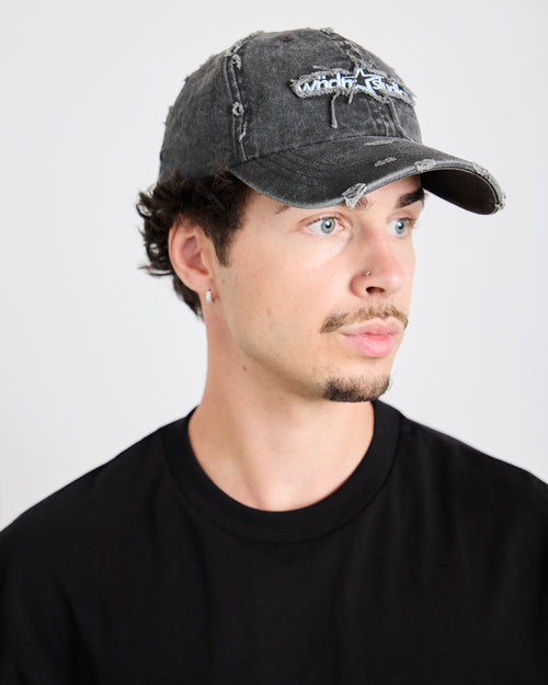 STXR DISTRESSED CAP - WASHED BLACK