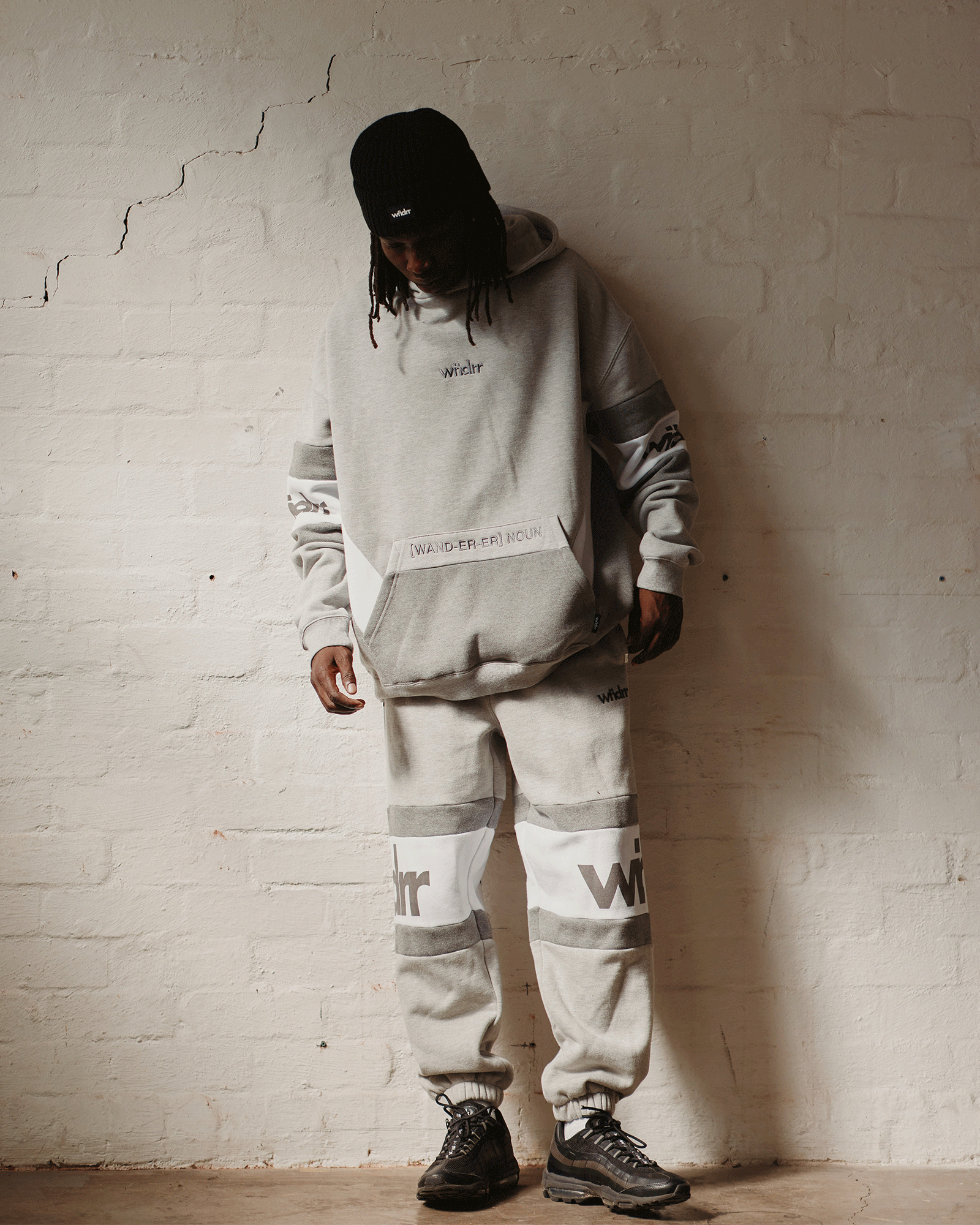 JUNCTION PANEL HOOD SWEAT - GREY MARLE