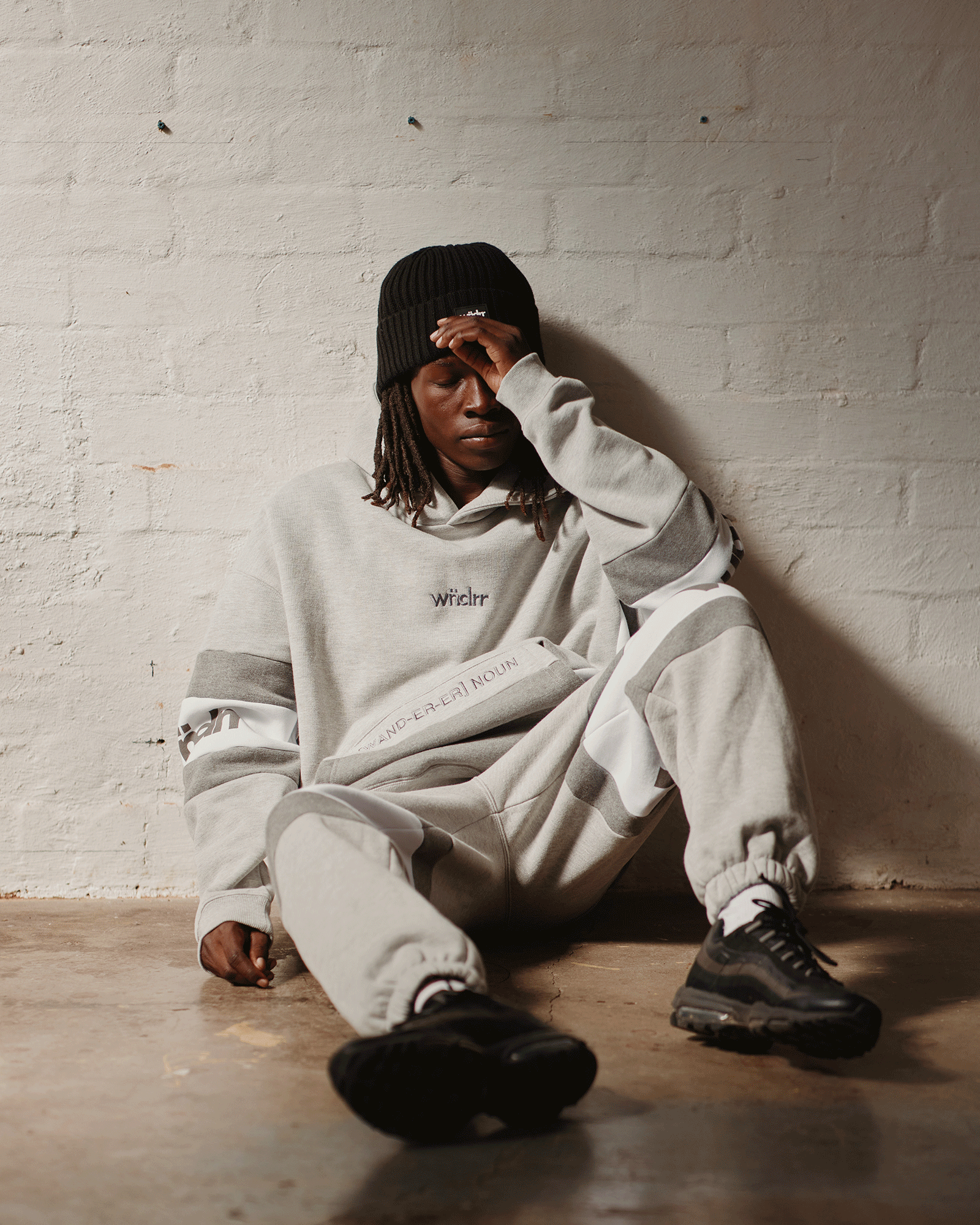 JUNCTION PANEL HOOD SWEAT - GREY MARLE