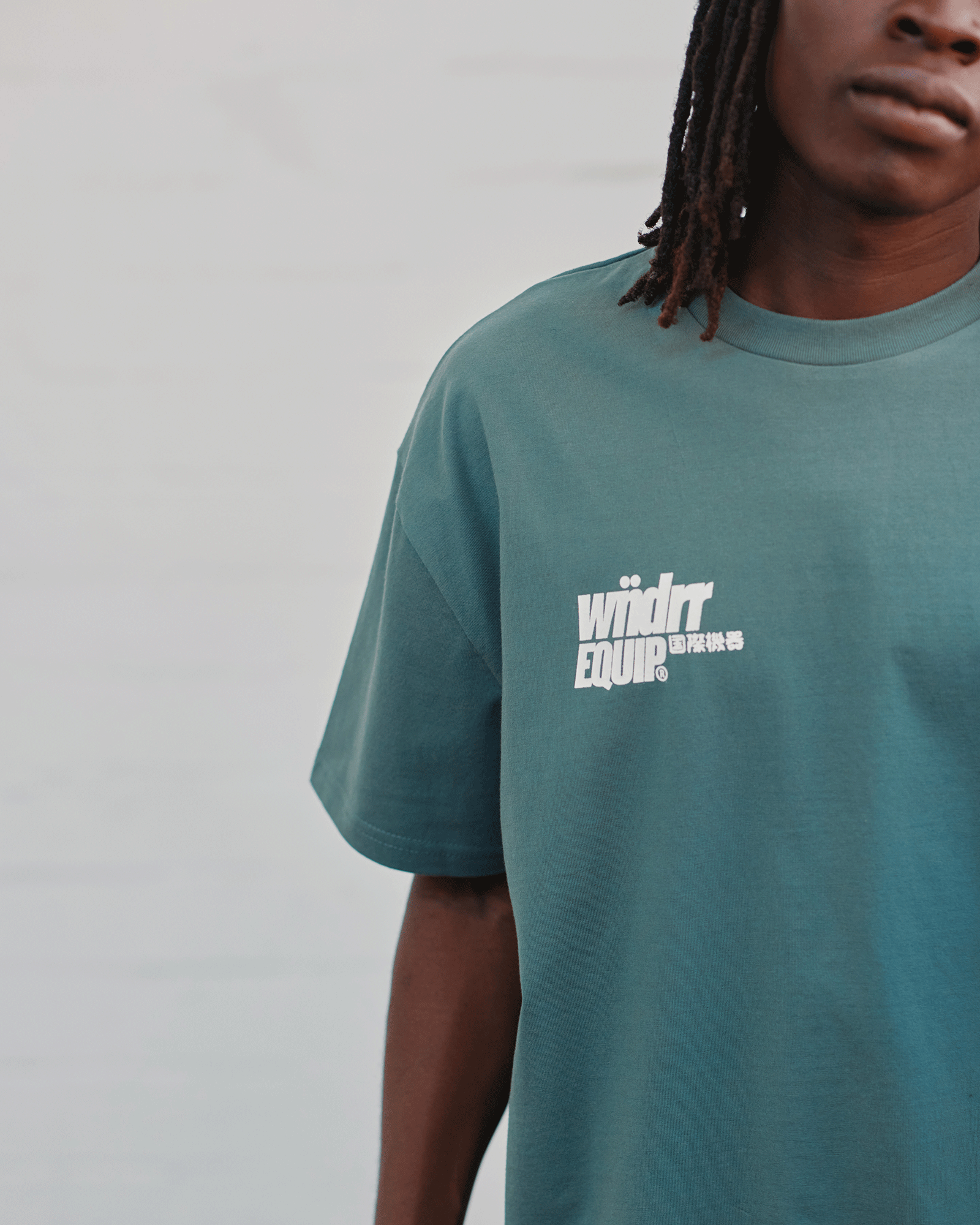 SLANT BOX FIT TEE - DARK GREEN