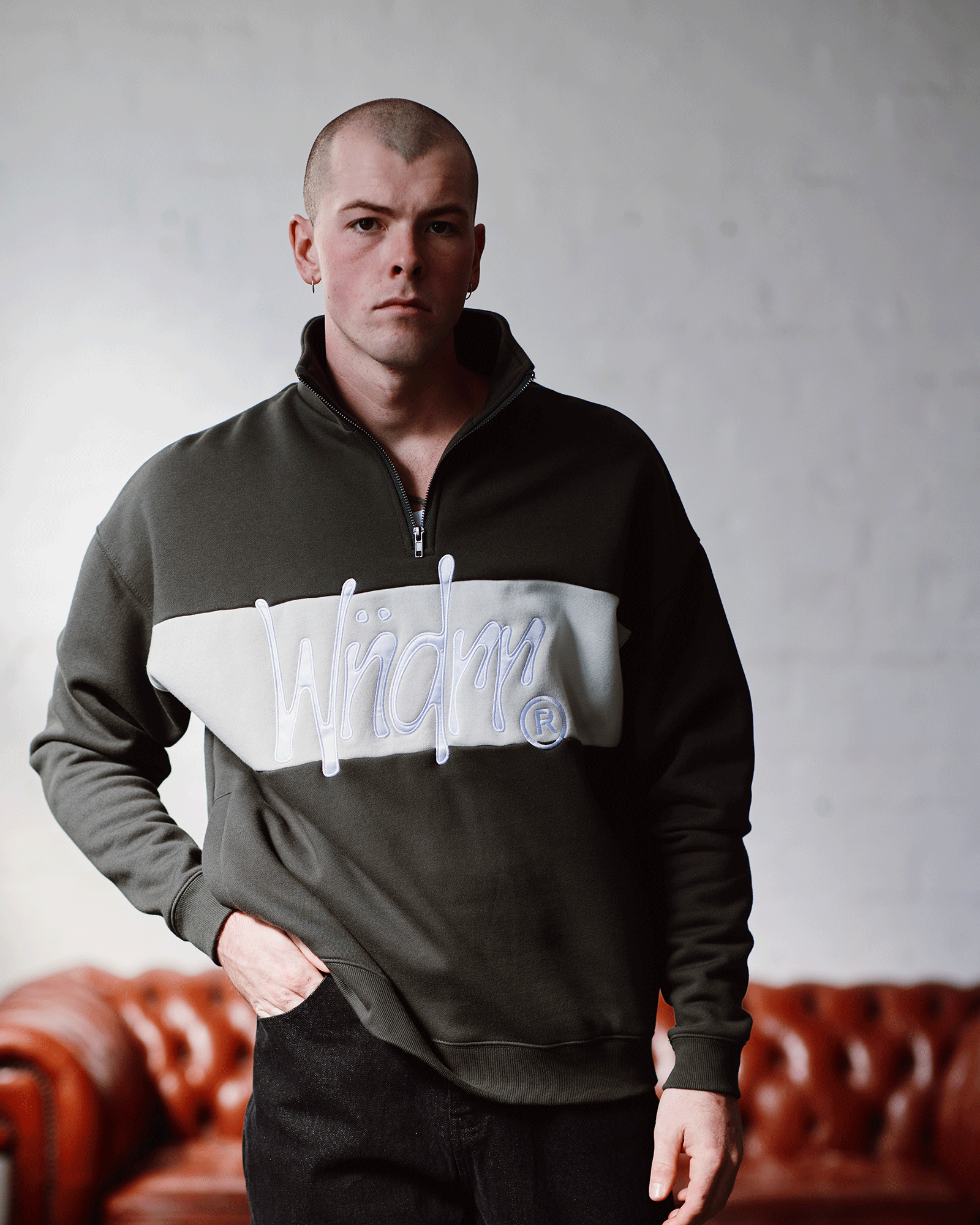 STARTER PANEL 1/4 ZIP SWEAT - INK