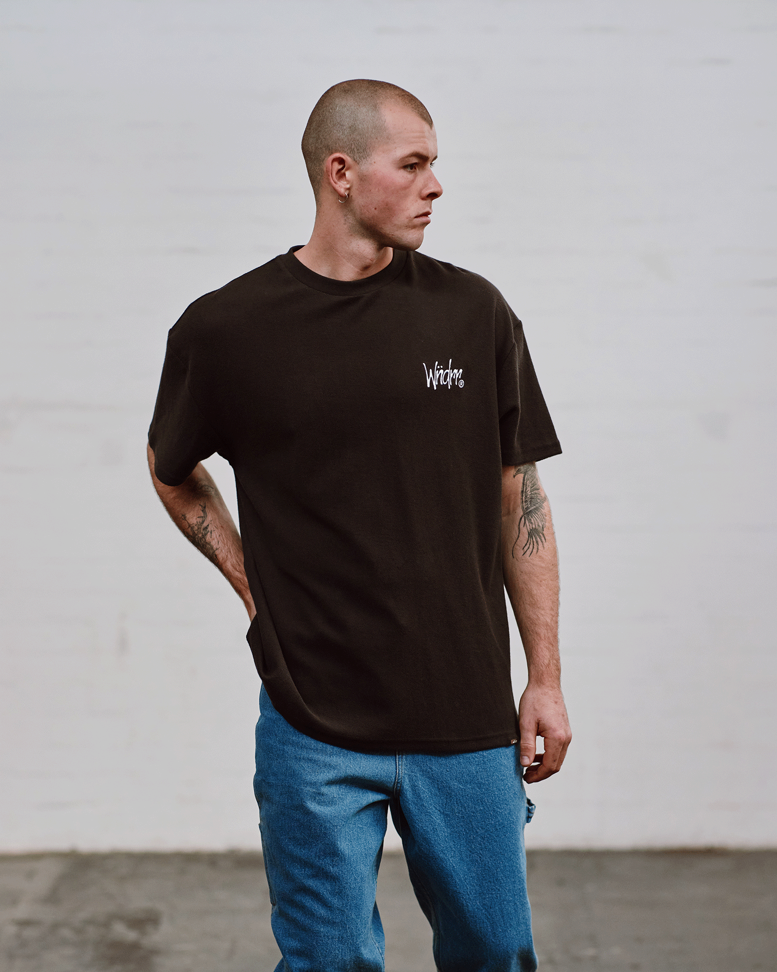 FADED FRENCH TERRY TEE - FADED BLACK